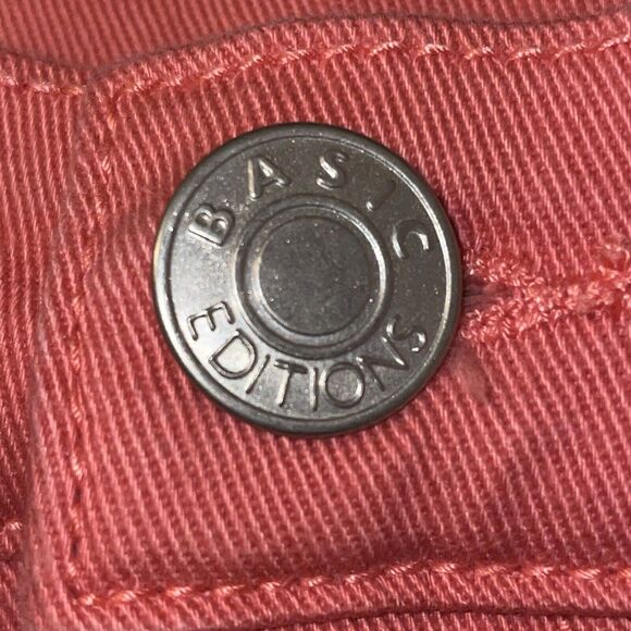 Basic Editions Classic Fit Straight Jeans Women's Size 8 Coral Mid Rise 5-Pocket - Picture 2 of 6